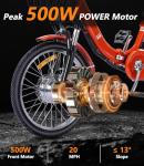 KAKIGO 500W Two-Seater Electric Tricycle for Adults