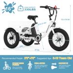 Mooncool 16" Kids Electric Tricycle with Helmets