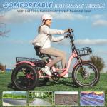 MOONCOOL 500W Fat Tire Electric Trike for Adults