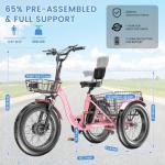 MOONCOOL 500W Fat Tire Electric Trike for Adults