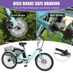 NAIZEA 24" Adult Electric Trike with 7 Speeds