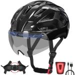 Lightweight Ebike Helmet with LED & Magnetic Goggles