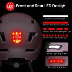 Pink USB Rechargeable Bike Helmet with LED Lights
