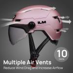 Pink USB Rechargeable Bike Helmet with LED Lights