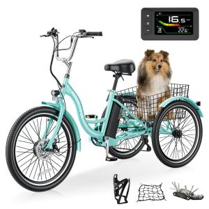 MOONCOOL 7 Speed Electric Tricycle with Battery