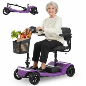 Foldable 4-Wheel Electric Scooter for Seniors