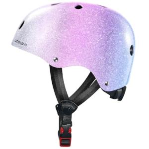 Sparkling Rainbow Kids Bike Helmet, Adjustable Fit