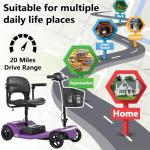 Foldable 4-Wheel Electric Scooter for Seniors