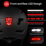 ILM Black Cycling Helmet with LED Lights