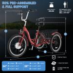 MOONCOOL 24" Adult Electric Trike with 350W Motor