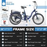 MOONCOOL Blue Electric Trike 26" Three-Wheel Bicycle