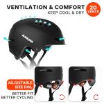 DKONI LED Bicycle Helmet for Commuters - Black