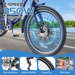 MOONCOOL Blue Electric Trike 26" Three-Wheel Bicycle