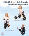 KRIDDO 2-in-1 Kids Balance Bike & Tricycle