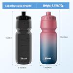 SLUXKE 32oz Lightweight BPA-Free Bike Water Bottles