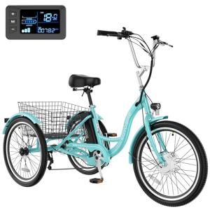 350W Electric Tricycle, 7-Speed 3-Wheel Bike, 36V 10Ah