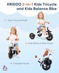 KRIDDO 2-in-1 Kids Balance Bike and Tricycle