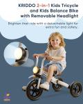 KRIDDO 2-in-1 Kids Balance Bike and Tricycle