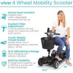 Vive Electric 4-Wheel Mobility Scooter for Adults