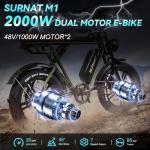 2000W Dual Motor Electric Bike for Adults, 32mph