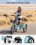 MOONCOOL 3-Wheel Folding Electric Tricycle for Adults
