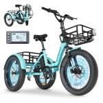 MOONCOOL 500W Folding Electric Tricycle for Adults