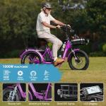 MOONCOOL 20" Folding Electric Trike for Adults