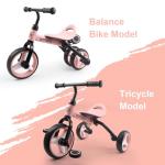 YGJT 3-in-1 Kids Folding Tricycle Bike (Pink)