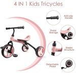 YGJT 3-in-1 Kids Folding Tricycle Bike (Pink)