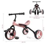 YGJT 3-in-1 Kids Folding Tricycle Bike (Pink)