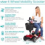 Vive 4-Wheel Electric Scooter for Adults