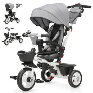6-in-1 Kids Tricycle with Adjustable Handle and Canopy