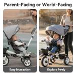 6-in-1 Kids Tricycle with Adjustable Handle and Canopy