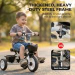 6-in-1 Kids Tricycle with Adjustable Handle and Canopy