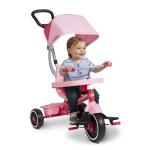 4-in-1 Pink Tricycle for Toddler Fun