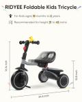 Foldable Toddler Tricycle for Ages 18 Months-5 Years