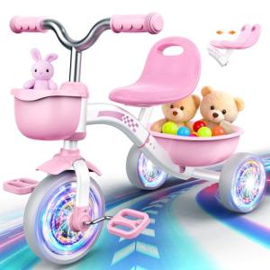Colorful Toddler Tricycle with Adjustable Seat