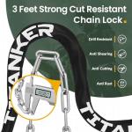 Titanker Heavy Duty Bike Lock Chain - 3ft Anti-Theft