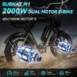 2000W Dual Motor Electric Bike for Adults, 32mph