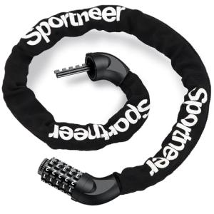 Sportneer Heavy Duty Bike Chain Lock - 5 Digit Combination