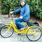 TUOKE 24" Adult Tricycle with Cargo Basket, 7 Speed