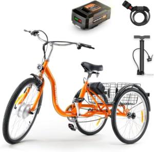 SuperHandy Electric Tricycle EcoRide: 3 Modes, 250W Motor