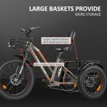 ADDMOTOR M-350 Electric Trike, 85MI, 450lbs, 750W, GRAY