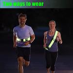 Fluorescent Green Reflective Sash for Night Cycling/Walking