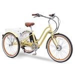 Cream 7-Speed Step-Through Electric Tricycle with 250W Motor