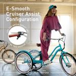 Cream 7-Speed Step-Through Electric Tricycle with 250W Motor