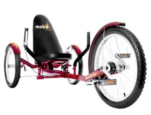 Mobo Cruiser Triton Pro Recumbent Trike. Adult 3-Wheel Beach Bike, Red, 28" x 29