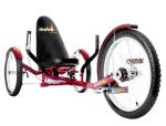 Mobo Cruiser Triton Pro Recumbent Trike. Adult 3-Wheel Beach Bike, Red, 28" x 29