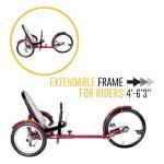 Mobo Cruiser Triton Pro Recumbent Trike. Adult 3-Wheel Beach Bike, Red, 28" x 29