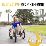 Mobo Cruiser Triton Pro Recumbent Trike. Adult 3-Wheel Beach Bike, Red, 28" x 29